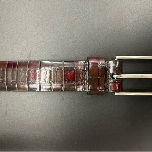 Rave Dark Brown Embossed Leather Belt